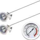 15“ turkey fryer thermometer with pot clip (4 Pack),  dial candy thermometer with stainless steel clip,oil thermometerr for frying,turkey thermometor deep fryer for cooking tall pots,beef,meat