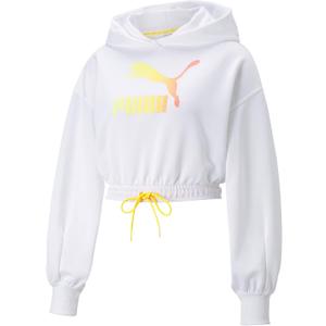 PUMA Women's Summer Squeeze Cropped Hoodie, White, X-Small