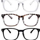 hoyuwak 3 Pack Reading Glasses Blue Light Glasses Square Lightweight Reading Glasses for Women Men Fashion