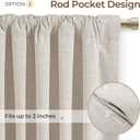 INOVADAY 100% Blackout Curtains 90 Inches Length 2 Panels Set, Back Tab/Rod Pocket Linen Black Out Curtains for Bedroom, Thermal Insulated Window Drapes - Cream, W50xL90