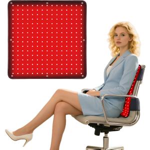 18" x 18"Red Light Therapy Mat for Body, 255 LEDs 660nm 850nm Infrared Light Therapy Heating Pad with Car Charger Plug for Back Knee Joints 50w 10Hz/40Hz Pulse Mode