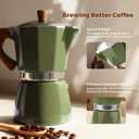 ShanSon Moka Pot Stovetop Espresso Maker 3 Cup 5 oz Italian Coffee Maker Manual Cuban Coffee Percolator Machine Italian Espresso Greca Coffee Maker for Cappuccino or Latte,Green