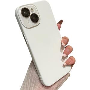 Caseative for iPhone 12 Case,Solid Color Full Camera Lens Protection Phone Case (White)