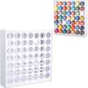 SANFURNEY 49 Holes Craft Paint Organizer Holder Vertical Acrylic Paint Storage Rack Stand for 2oz Craft Paints, Wall-mounted Christmas