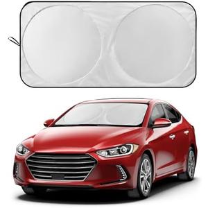 Vepagoo Car Windshield Sun Shade Window Cover Shade Interior Sun Protection 59inX21in, UV Rays and Sun Heat Protector, Keep The Car Interiors Cool, Prevents Dashboard Fade and Crack