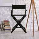 24" Director's Chair Black Frame-Black Canvas, 24" - Counter Height