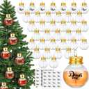 Patelai 36 Pcs Christmas Booze Balls Clear Christmas Tree Fillable Ornaments Water Bottle Bulbs Shape Clear Plastic Ornaments Pendant Ball Bell for Home Decoration Party Decoration (50ml)
