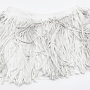 SOLY HUX Women's Fringe Mini Skirt Low Rise Flowy Going Out Skirts Western Country Concert Outfit Plain White Large