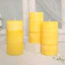 3x6 inch Pillar Yellow Candles Large Decorative Rustic Candles Yellow Scent Clean Burning No Drip Hand-Poured for Home Aesthetic Relax Spa Bathroom Wedding Decor
