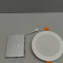 1 Pack 6 Inch 5CCT Ultra-Thin LED Recessed Ceiling Light with Junction Box, 2700K/3000K/3500K/4000K/5000K Selectable, 12W Eqv 110W 1050LM Brightness Dimmable Canless Wafer Downlight, ETL & FCC