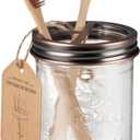 SheeChung Mason Jar Toothbrush Holders, Glass Toothbrush Holders for Bathroom, Bathroom Essentials, Mason Jar Bathroom Accessories Set, Bathroom Countertop Organizer-Oil Rubbed Bronze (1 Pack)