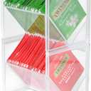 Caylielam 2Pcs Tea Bag Storage Organizer, Stackable Clear Plastic Tea Holder and Coffee Pod Containers, Sugar Creamer Box for Drawer Countertop Cabinet Coffee Station, 4.6”Lx4.0”Wx4.3”H