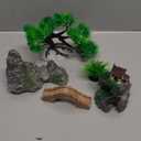 Small Japanese Fish Tank Decorations Set, Suitable for Aquariums up to 5 Gallon or Fish Bowl, Includes Small Decorations Artificial Plastic Plants Fish Tank House