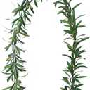 Emivery 73'' Artificial Olive Leaf Vines Rattan Ivy Vines Leaf Greenery Garland with Fruit Artificial Hanging Leaves Vines for Wedding Party Home Garden Front Door Wall Decor Green (1 Pack, Length: 73 inches)