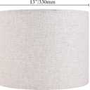 GO&SO Natural Linen Medium Drum Lamp Shades 13" Top x 13" Bottom x 10" High (Spider) Modern Beige Gray Lampshade for Table Lamps Bedside Lamps -Assembly Required - By GO&SO