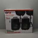 QFX PBX-800TWS 8-Inch TWS Bluetooth Stereo PA System with 2 8" Speakers, 2 Microphones, 2 Stands, and a Remote Control