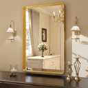 Easly 30 x 22 Inch Gold Bathroom Mirror for Wall,Aluminum Alloy Frame Rectangular Wall Mounted Mirror for Farmhouse Decor Horizontal or Vertical Ideal for Bedroom, Living Room