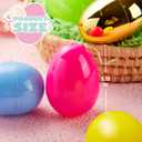 JOYIN 3.15" 144 PCS Plastic Easter Eggs 6 Golden Eggs, Large Empty Eggshells Fillable for Easter Hunt, Parties, Basket Stuffers Filler, Classroom Prize Supplies