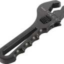 labwork 3AN-16AN Adjustable Wrench Spanner Lightweight Aluminum for An Hose Fitting Adapter End Black
