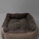 INVENHO Small Dog Bed for Medium to Large Dogs - Rectangle, Orthopedic, Soft, Calming, Durable Pet Cuddler with Anti-Slip Bottom (20"x19"x6") (Beige)