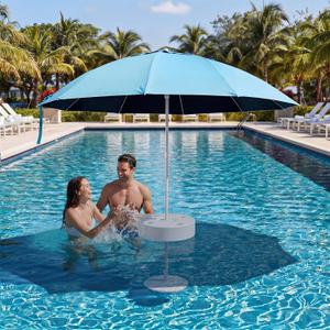 Briwooody Floating Pool Umbrella - Outdoor Sunshade Umbrella for Inside of Pool with Portable Floating Table - Summer Supply for Swimming Pools Beach & Lakes