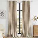 PRIMROSE Champagne Polyester Velvet Curtains 96 inch Long for Living Room,Set of 2 Panels Blackout Rod Pocket Back Tab Window Treatment Room Darkening Heavy Decorative Curtains Drapes for Bedroom