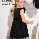 DIPUG Girls Tulle Dress, Casual Birthday Party Flower Girl Summer Dresses Polka Dot Bow & Flutter Sleeves, 5-12Y