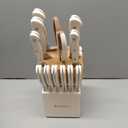 Knife Set,Astercook Kitchen Knife Set with Block 14-Piece Full Tang Stainless Steel Knives with Sharpener Dishwasher Safe and Anti-Slip Ergonomic Handle Elegant Cream White Utensils Set