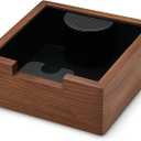 Wooden Espresso Knock Box Walnut Dump Bin for Coffee Grounds Disposal Durable, Shock-Absorbent Espresso Machine Accessories, Easy to Clean Tamping Station