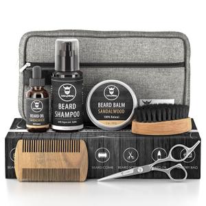 Striking Viking Grooming Kit - Premium Care Products for Men with Beard Shampoo, Oil, Balm Butter, Brush, Wooden Comb, Mustache Scissors & Toiletry Bag (1 Fl Oz (Pack of 7))