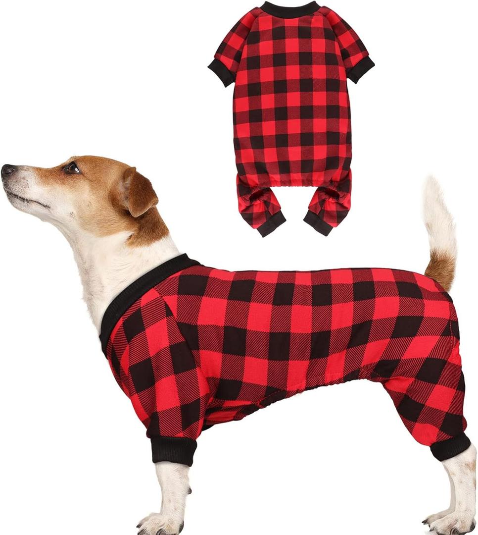 Dog Fleece Sweater Buffalo Plaid Sweater Clothes Dog Outfit Soft Thickening Warm Pet Clothes Sweaters for Dogs Girl & Boy(M)