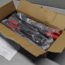 Heeyoo Dog Pooper Scooper, Dog Poop Tray and Rake Set, Pet Waste Removal Scoop with Long Adjustable Sectional Stainless Handles (Black/Red)