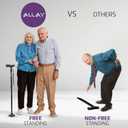 Allay Walking Cane for Men & Women - Foldable, Adjustable, Collapsible Walking Canes for Seniors Balance, Free Standing, Pivot Tip, Heavy Duty, with Travel Bag | Walking Sticks for Seniors & Adults