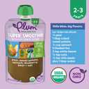 Plum Organics Super Smoothie Organic Toddler Food - Pear, Sweet Potato, Spinach, Blueberry, Bean, and Oat - 4 oz (Pack of 4) EXP: 05/11/26