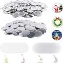 200 Sets Metal Round Button Supplies Button Making Parts, 58mm/2.25 inch Pin Maker Parts Badge Supplies for Button Maker, Including Metal Shells Metal Back Cover Clear Film and Paper