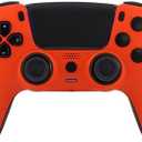 Crazy Controllerz Custom Wireless Controller for PS5 with Z-Touch™ Seamless Soft Touch Front Shell and Z-Grip™ Comfort Zones - Energetic Orange