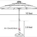 EliteShade USA 10-Year-Non-Fading 10ft 3-Tier Market Patio Umbrella, Commercial Table Umbrella with 80 Solar LED Lights, Crank Open, Windproof & UPF 50+ UV Protection for Garden, Deck, Pool, Backyard, Sunflower Yellow