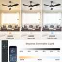 Black Ceiling Fan with Light: 42-Inch Ceiling Fan 3 Blades Low Profile Outdoor - Modern Ceiling Fans with Remote APP Control Quiet Reversible DC Motor for Patio Living Room