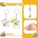 Misdary 24 Pcs School Bus Driver Keychain for Graduation Gifts Appreciation Acrylic Keychain with Tassels