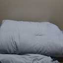 Full Comforter Set Dusty Blue, Ruffle Shabby Chic Bedding Set Farmhouse 7 Pieces, All Season Fluffy Bed in a Bag with Sheets, Pillowcases & Shams