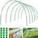 joyhalo Garden Hoops for Raised Beds, 36pcs Greenhouse Hoops, Rust-Free Coated Fiberglass 8ft Garden Tunnel, Detachable Hoop House Frame for Row Cover, Bird Netting, Garden Netting, Plant Covers
