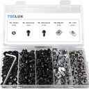 200pcs 2020 Series M5 T Nut and Black Screw Kit  Sliding & Drop-in T-Nuts, M5x8 & 10mm Black Screws, Washers, Hex Wrench  for 6mm T-Slot Aluminum Extrusion Accessories Extruded Aluminum Hardware