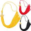 3 x 3 Set 2026 Tassel Graduation Grad Cap Tassels for 2026 Graduates Graduation Hats Ceremonies Parties Celebrations Souvenir,Black/Red/Gold