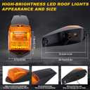VIHOSE 5 Pack 34 LEDs Cab Lights for Semi Trucks, Chrome Amber Roof Marker Lights 12V IP67 Waterproof, Heavy Duty Cab Marker Set Compatible with Peterbilt Kenworth Mack(Black Amber)