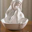 Our Lady of Grace Madonna Icon Statue 5" Porcelain Relic Keepsake Rosary Holder