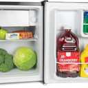 Igloo 1.6 Cu.Ft Mini Fridge with Freezer - Single Door Compact Refrigerator with Glass Shelves for Homes, Dorms & Offices - Keep Drinks & Frozen Foods Cool with Temperature Control Fridge - Platinum