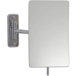 Hamilton Hills Modern Chrome Polished Stainless Steel Rectangular Mirror | Wall Mounted Magnifying Mirror for Precise Makeup Application | Adjustable Arm Tilt for Easy Positioning | 3X Magnification