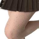 2 Pack Sparkly Fishnet Stockings for Women, Sexy High Waist Tights Rhinestone Fishnets Party Pantyhose (Sparkly - Black and Nude)