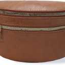 PU Leather Fanny Pack Crossbody Sling Bag for Women - Trendy Belt Bag with Adjustable Strap, Lightweight for Travel Daily Use (Zipper - Brown)