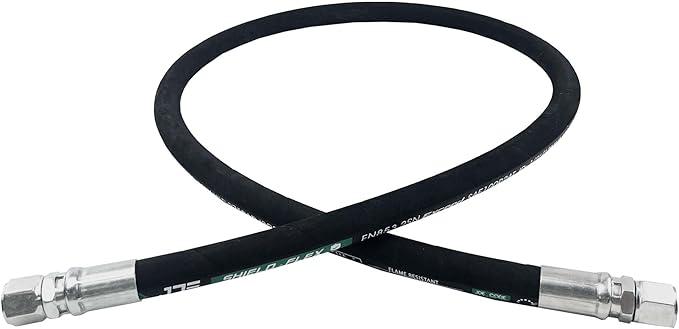 Haichy 26711-08-08-RW Hydraulic Hose Swivel Assembly 1/2” Hydraulic Hose with Female JIC X Female JIC, 48IN, 3988 psi, black-A